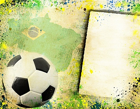 足球,彩色,巴西,旗帜