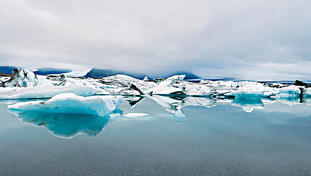 结冰,湖,冰川湖,西南海岸,冰岛,斯堪的纳维亚,欧洲