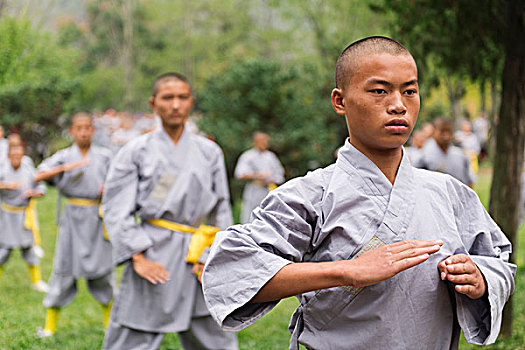 学生,少林,武术,学校,练习,户外,开幕典礼,郑州,国际,节日,河南,中国,亚洲