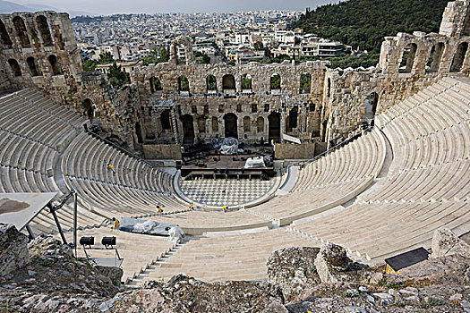 希腊,雅典,卫城,古老,剧院,城市,背景