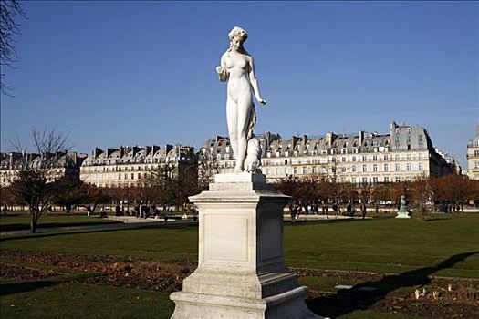 雕塑,女人,杜乐丽花园,瑞弗里大道,巴黎,法国,欧洲