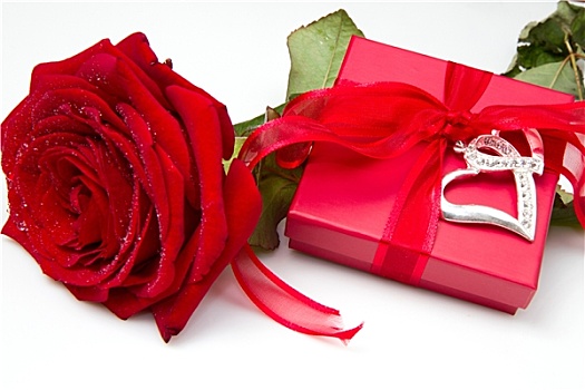 礼物,盒子,红玫瑰