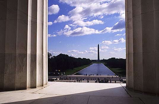 美国,华盛顿特区,林肯纪念馆,华盛顿纪念碑