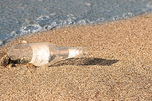 瓶子,信息,沙滩