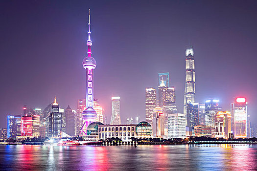 上海,建筑,风景,夜景