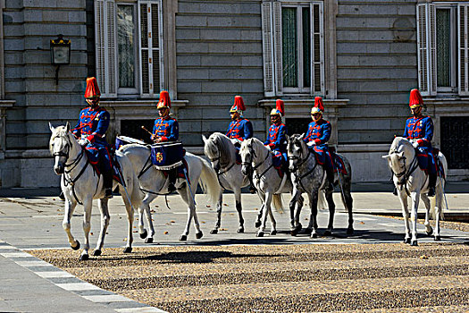 皇家,守卫,骑马,正面,皇宫,马德里,西班牙,欧洲