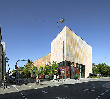 博物馆,慕尼黑,德国,2009年,户外,白天,展示,角度,线条,建筑,人,自行车