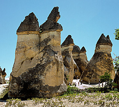 仙人烟囱岩,山谷,联合国世界文化和自然遗产,场所,卡帕多西亚,中安那托利亚,土耳其,亚洲