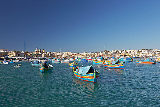 城市,彩色,渔船,马尔萨什洛克,马耳他,欧洲