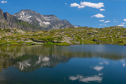 风景,高山,湖,靠近,隘口,瑞士