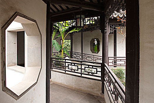走廊,花园,住宅,苏州,江苏,中国