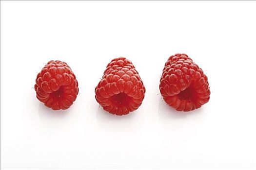 三个,树莓,并排