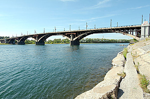 桥,河,历史名城,中心,伊尔库茨克,西伯利亚,俄罗斯,欧洲