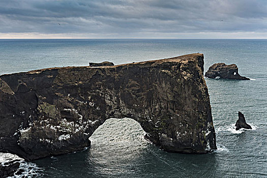 天然拱,岬角,戴尔赫拉伊,南海岸,靠近,冰岛,欧洲