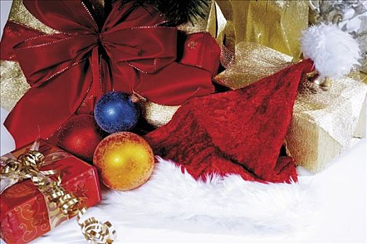 包装,圣诞礼物,礼物,圣诞帽,圣诞球,装饰