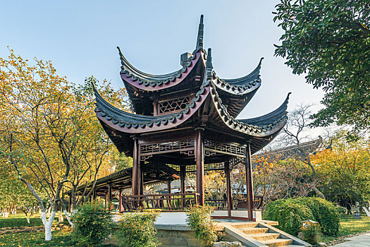 中式凉亭建筑,南京市莫愁湖公园