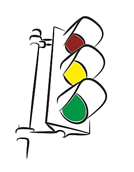 红绿灯马路绘画图片