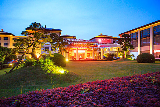 杭州湾大酒店,夜色,灯光,外景