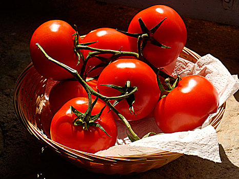成熟,葡萄番茄,柳条篮