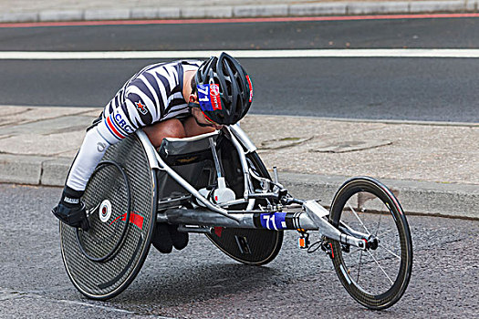 英格兰,伦敦,马拉松,轮椅,竞速
