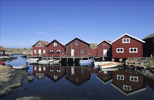瑞典,布胡斯,地区,船,传统,房子