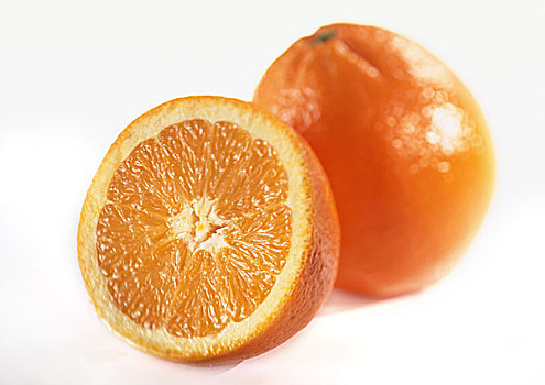 橘子,一个,切片,一半