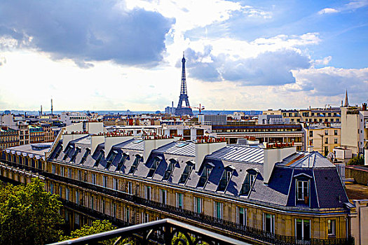 法国,巴黎,风景,露台