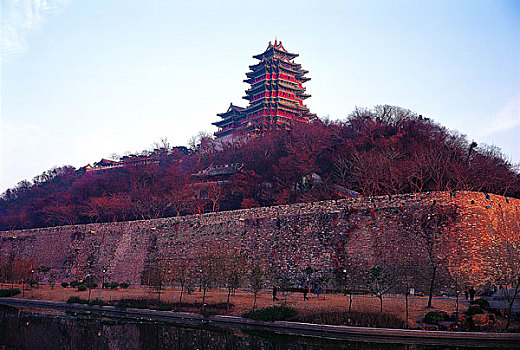 传统,中国,建筑,南京,城市