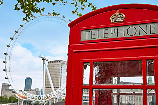 伦敦,老,红色,电话亭,英格兰,英国