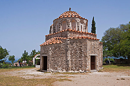 阿基亚斯尼古拉斯,中世纪,寺院,教堂,罗得斯,希腊,欧洲