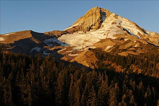 东方,边缘,胡德山,火山,云,帽,喀斯喀特山脉,俄勒冈,美国