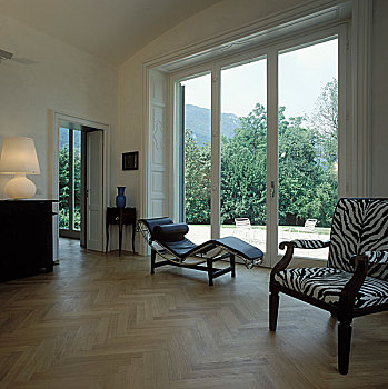 勒-柯布西耶,皮革,躺椅,正面,窗户