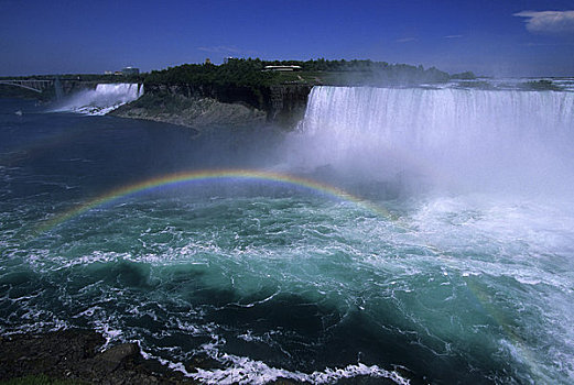 加拿大,安大略省,尼亚加拉瀑布,尼亚加拉河,马蹄铁瀑布,彩虹