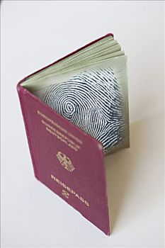 象征意义,新,德国,护照,进步,安全,特征,数据,指纹,欧洲