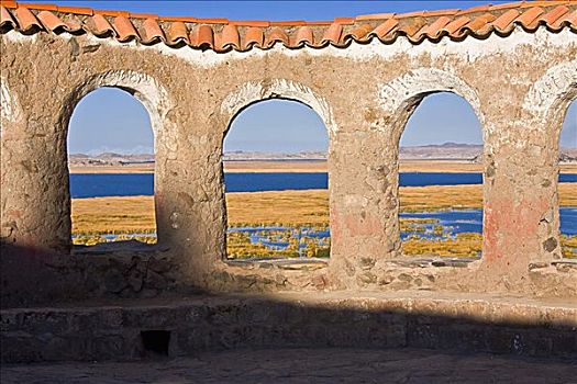 海洋,窗户,建筑,普诺,秘鲁