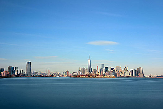 曼哈顿,市区,天际线,摩天大楼,纽约