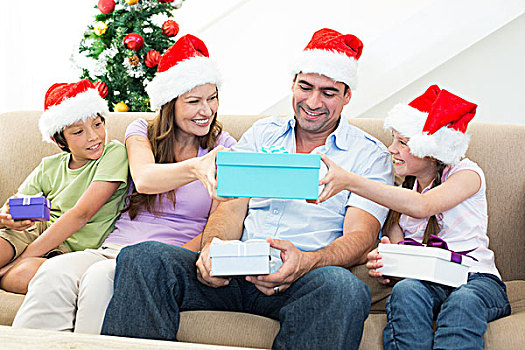 家庭,交换,圣诞礼物