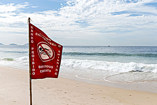 警告标识,海滩