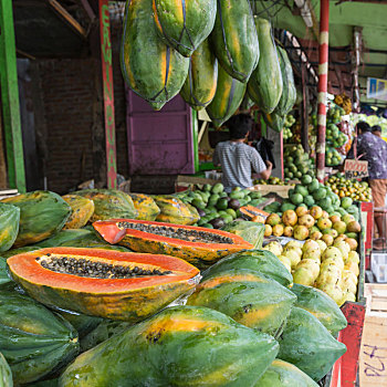 木瓜,热带,市场,印度尼西亚