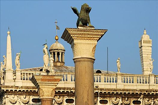 柱子,狮子,圣马克,威尼斯,意大利