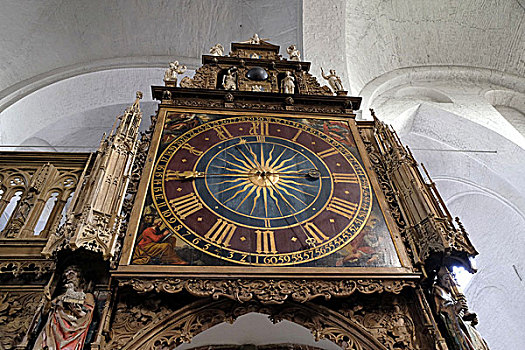 教堂,钟表,吕贝克,大教堂,石荷州,德国,欧洲