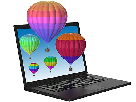 笔记本电脑,气球