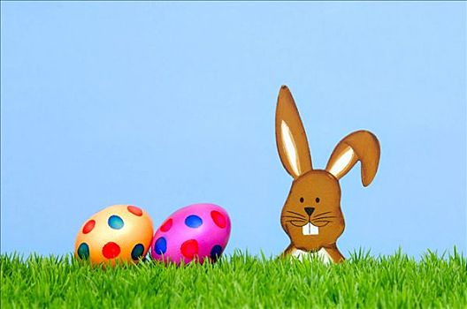 木质,复活节兔子,色彩,复活节彩蛋,花园装饰,象征,复活节