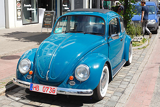 旧式,蓝色,大众汽车,德国,欧洲