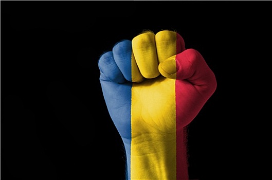 拳头,涂绘,彩色,罗马尼亚,旗帜