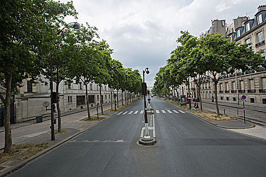 巴黎,街道,天空,十字路口,人行横道