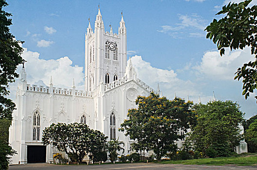 建筑,大教堂,加尔各答,西孟加拉,印度