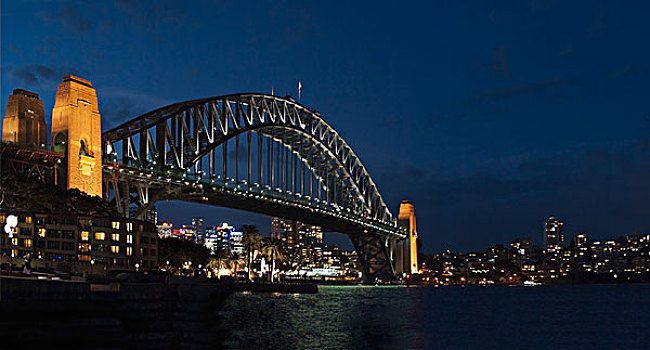 悉尼海港大桥,夜晚,悉尼,新南威尔士,澳大利亚