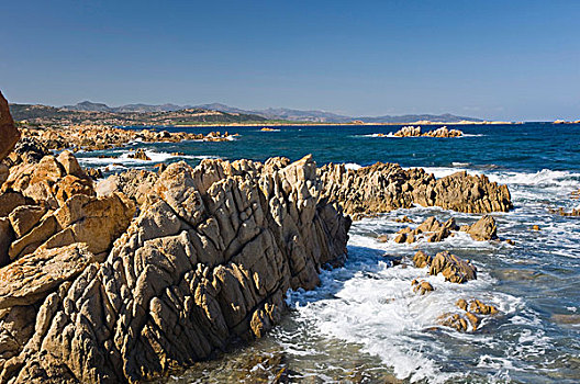 岩石海岸,萨丁尼亚,意大利,欧洲