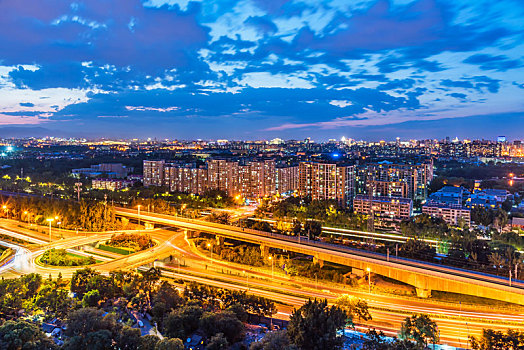 北京东二环城市建筑夜景